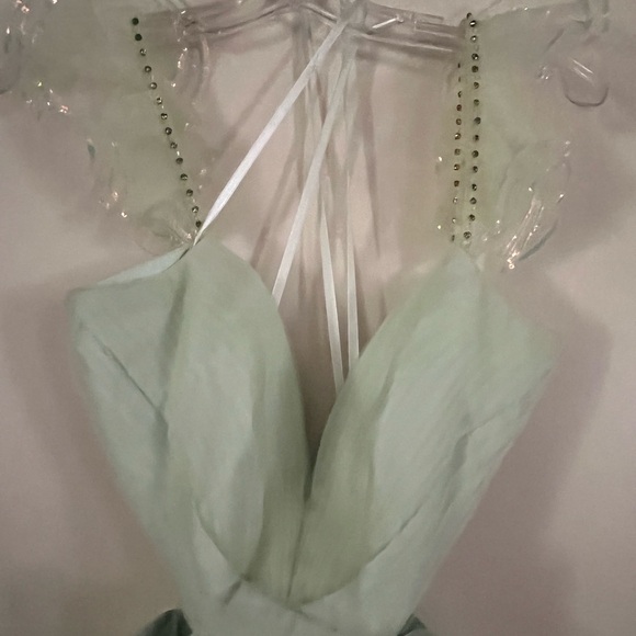 Mac Duggal Ruffle Tiered Tulle Mint dress.  Brand New!!  Retails $598 - Picture 8 of 8